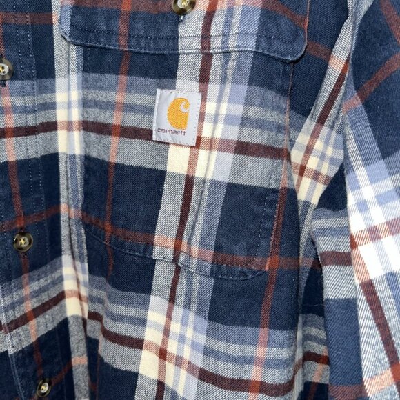 CARHARTT LOOSE FIT Heavyweight Flannel Chore Shirt Shacket Jacket EUC Men's 2XL - Picture 3 of 11